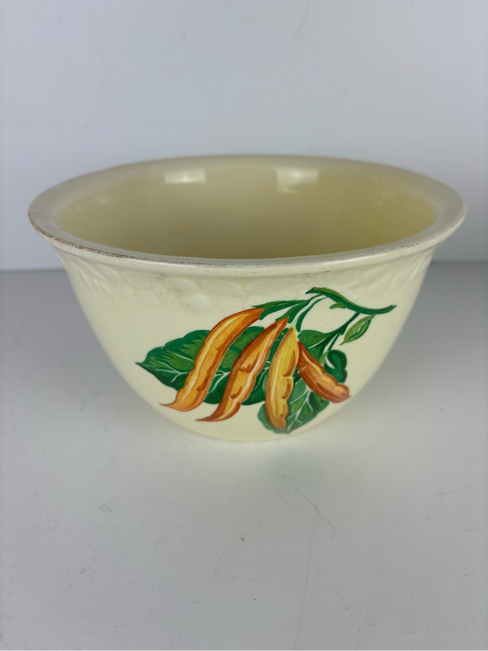 Vintage Crooksville Pottery Mixing Bowl/Vegetable Design-Beans/Onions/Tomatoes